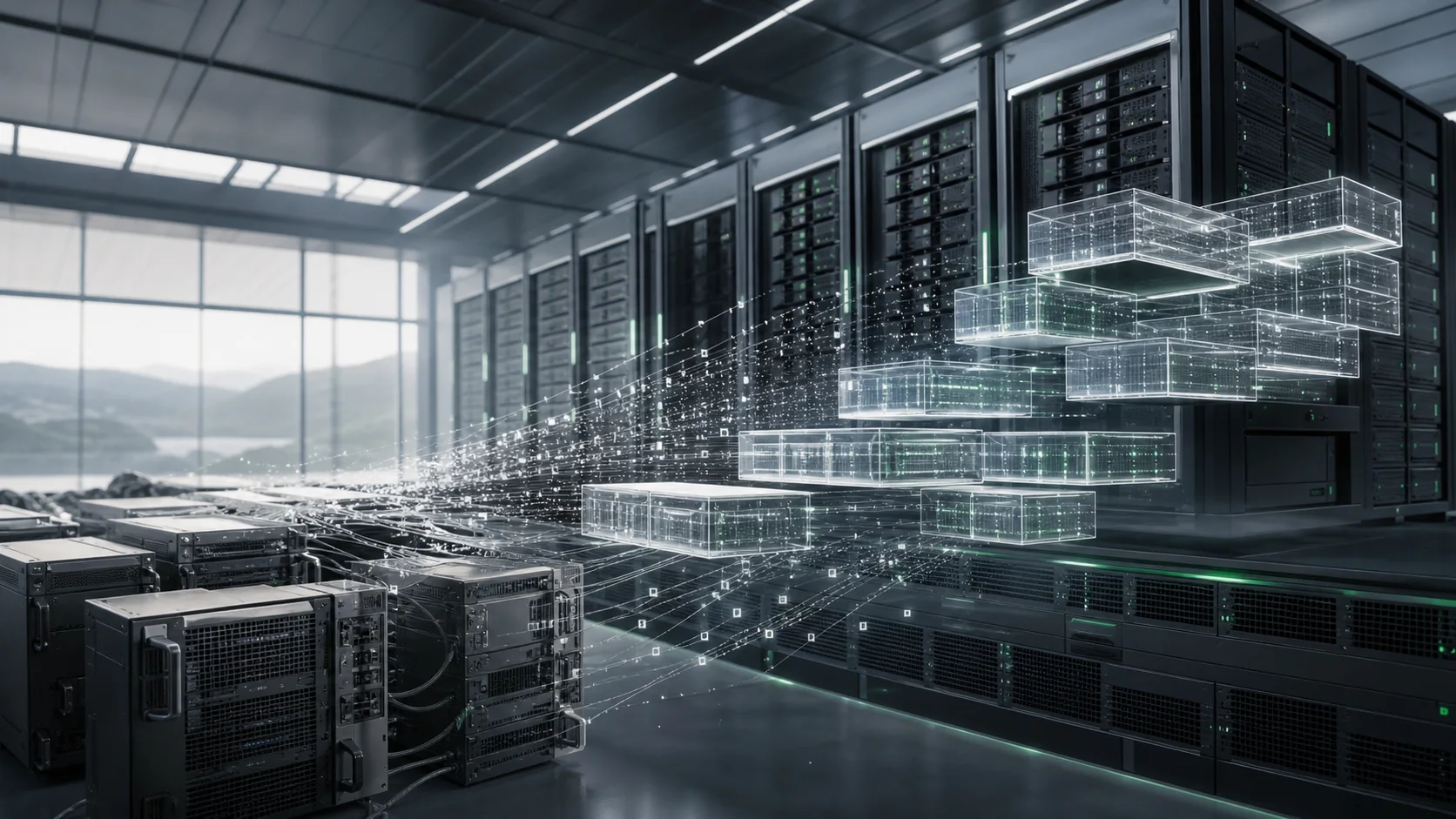Legacy server infrastructure transforming into modular platform architecture